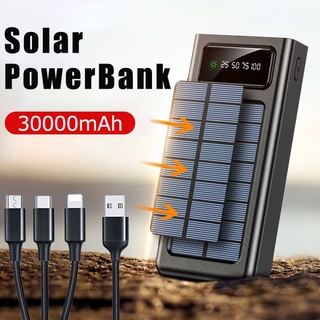 COD✔Power Bank Solar Multifungsi 30000 mAh 20000 mAh 10000 mAh 4USB Fast Charging Surya Ringan