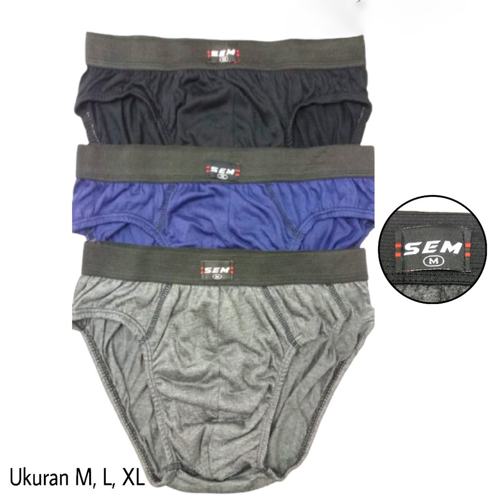 3 Pcs CD SEM Karet Boxer - Celana Dalam Pria Dewasa - Random Motif Mix Warna