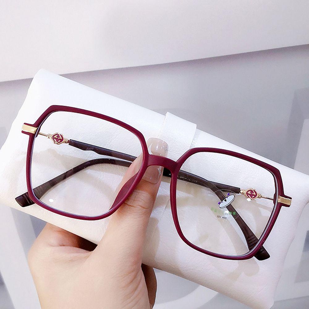 Lily Anti-Blue Light Glasses Portable Kacamata Hias Perlengkapan Kantor Wanita Pria Oversized Frame