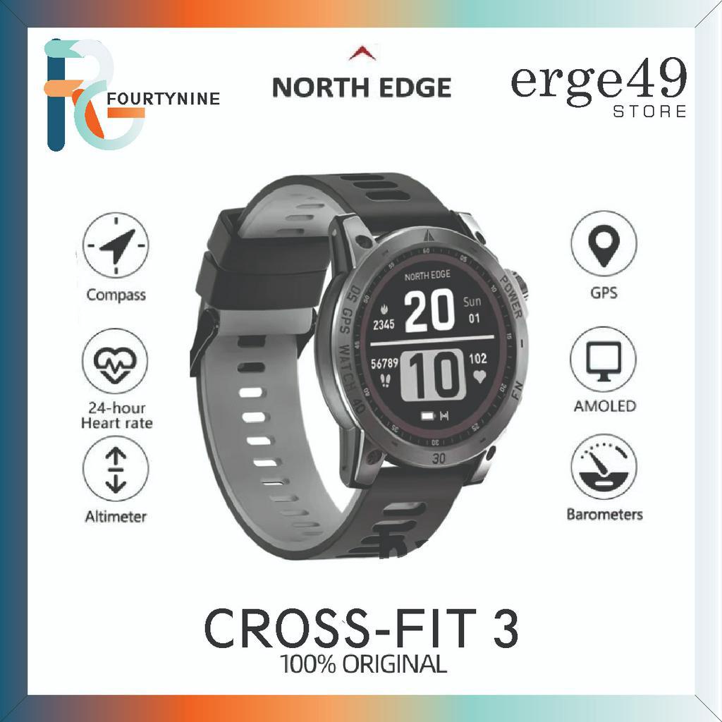 NORTH EDGE CROSS FIT3 GPS SMARTWATCH AMOLED SCREEN COMPASS ALTIMETER BAROMETER