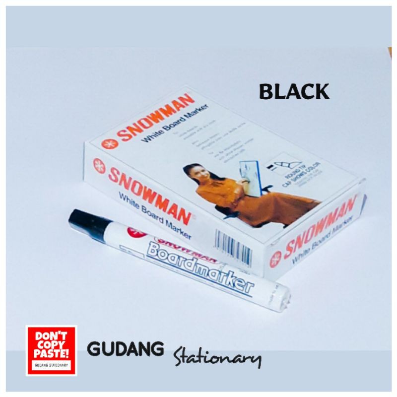 Spidol Whiteboard Marker SNOWMAN Hitam [ 1 Pcs ]