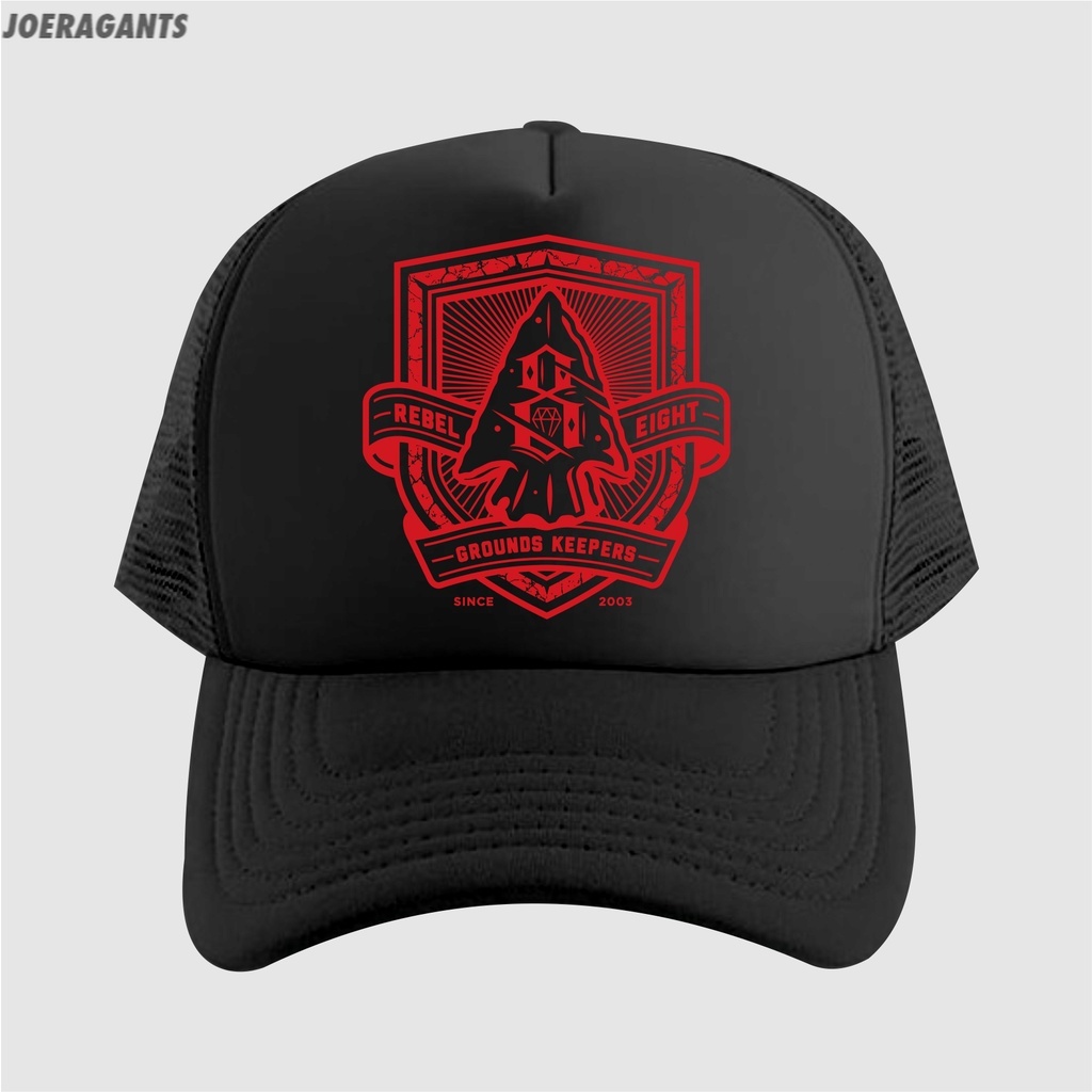 TOPI TRUCKER HATS JARING REBEL 8 EIGHT GROUNDS KEEPERS joeragants