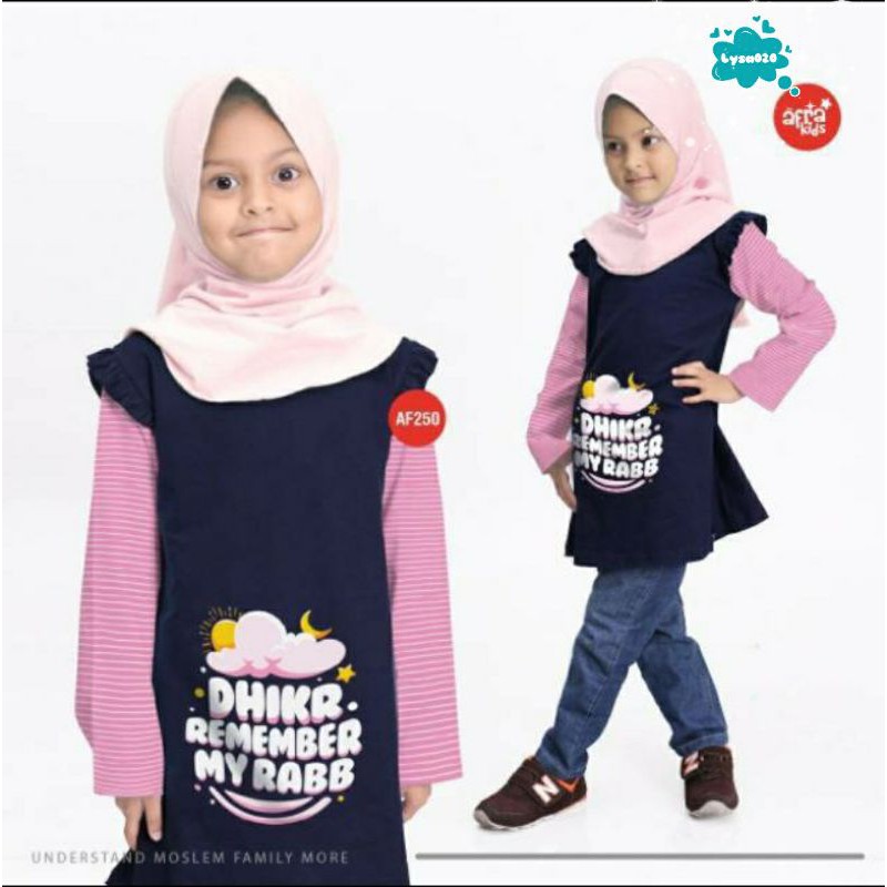 Kaos Tunik Afrakids AF250 &quot;Dhikr Remember My Rabb&quot;