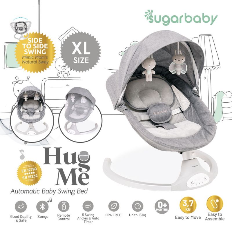 Sugar Baby Hug Me Automatic Baby Swing Bed XL K Series - Bouncer Baby