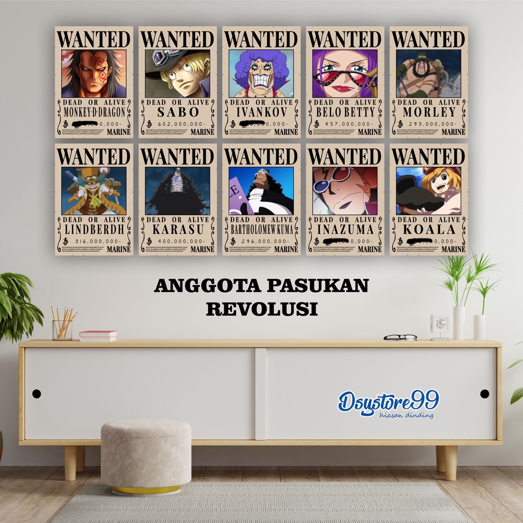 Poster Bounty One Piece Update Wanokuni A4 16 Pilihan Kru Isi 10pcs