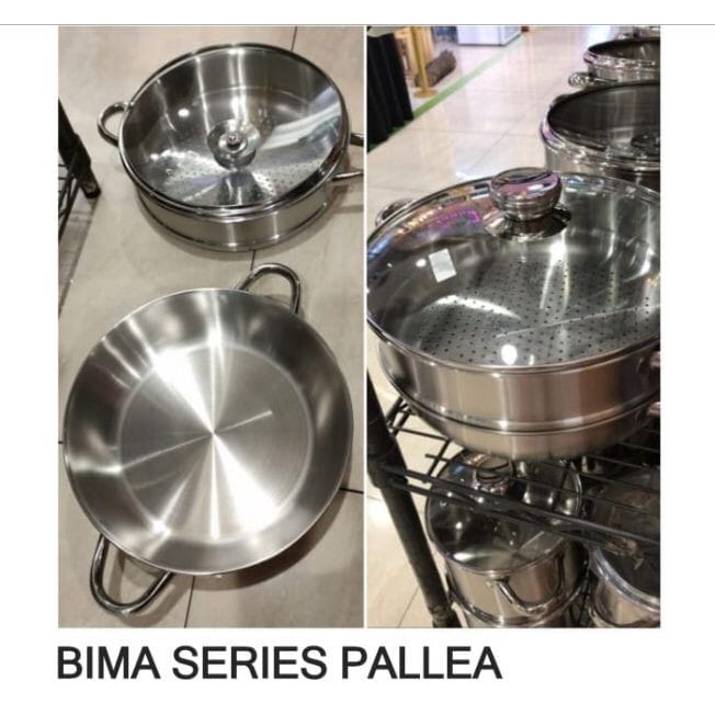 Bima Pallea Stainless Steel Export Series (Wok dan Kukusan) 28cm