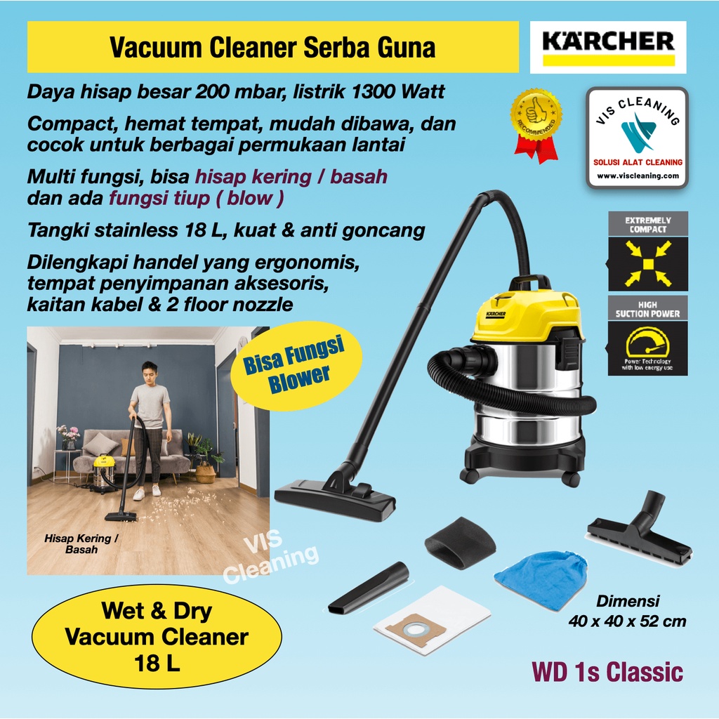 Vacuum Cleaner Karcher WD 1s Classic (Wet &amp; Dry 18 Liter)