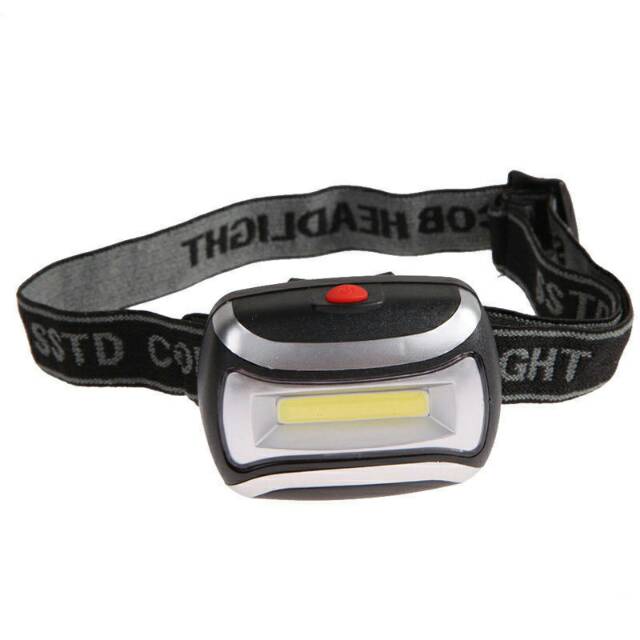 Senter Kepala Headlamp Flashlight Waterproof LED 3 Modes Headlight - Black