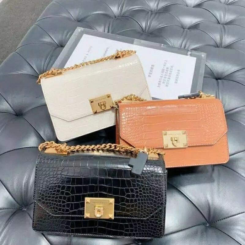ck croco effect chain strap crossbody bag