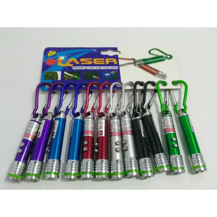 【Bisa COD】 Senter Laser Mini ~ 3 Mode (3 in 1) ~ Gratis Batre ~ Pointer Flashlight