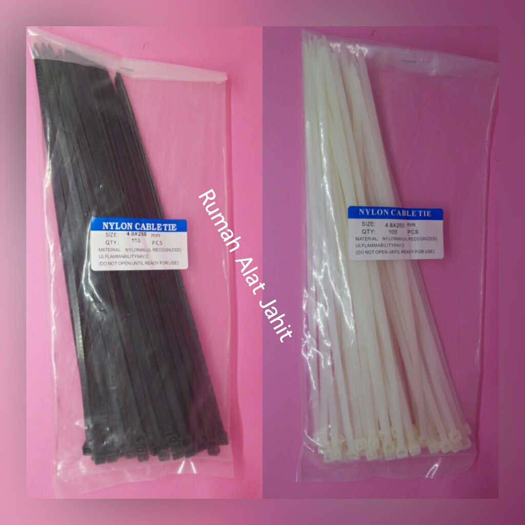 Nylon Kabel Tis / Cable tie / Pengikat Kabel Ukuran 4,8 x 250 mm