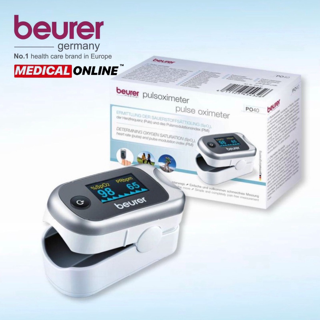 BEURER PO40 PO-40 FINGER PULSE WITH PI OXIMETER SATURASI OKSIGEN MEDICALONLINE MEDICAL ONLINE