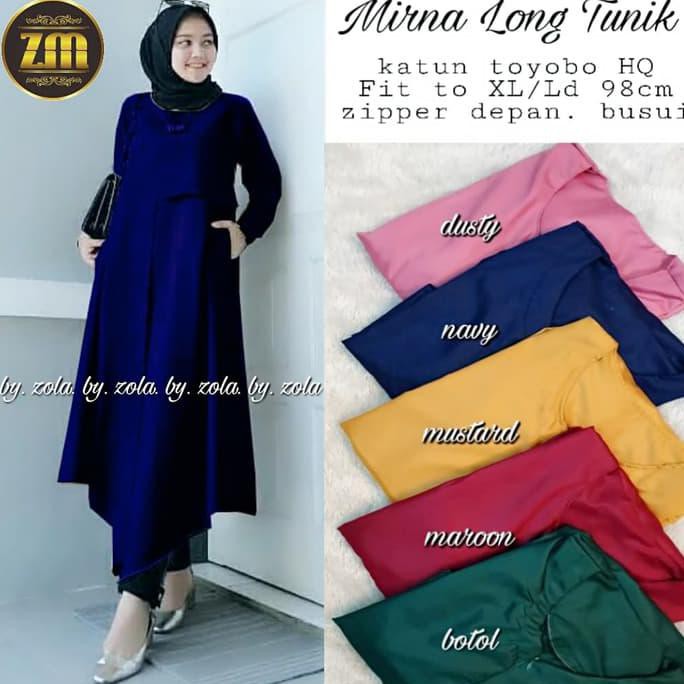 ANGGUN 221 ZM- MIRNA LONG TUNIK / ATASAN MUSLIM / LONG TUNIK CANTIK PRODUK PREMIUM