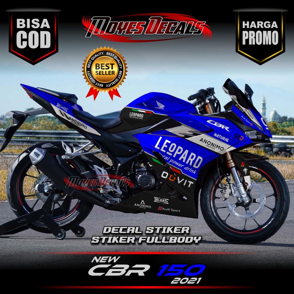 Decal Stiker New CBR150 2021 - Leopard Blue Racing