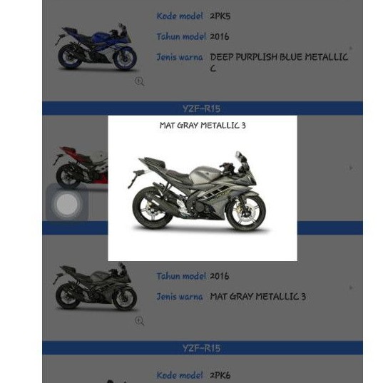 FULL SET BODY HALUS YAMAHA R15 V2 ABU ABU ORIGINAL