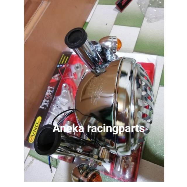 Lampu jeep clasic crum universal motor rx king cb dll / headlamp jeep / reflektor jeep / lampu motor