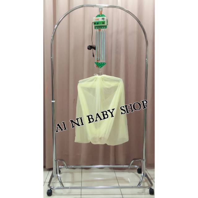 Paket Ayunan Listrik Portable GT Baby/WJ Baby dan Tiang chrome stainless