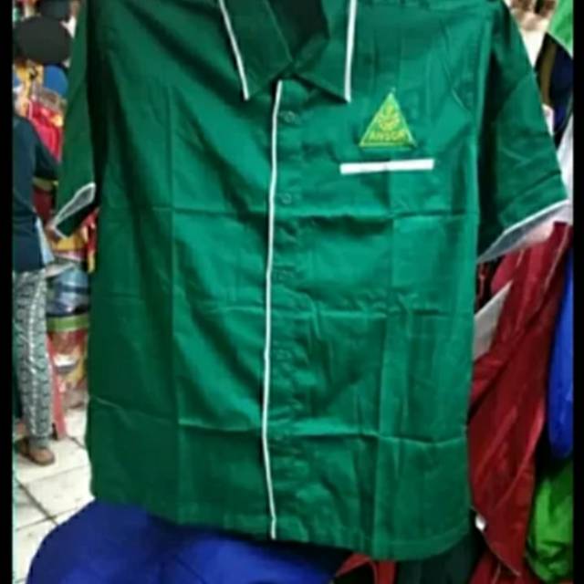 Kemeja ansor lis putih