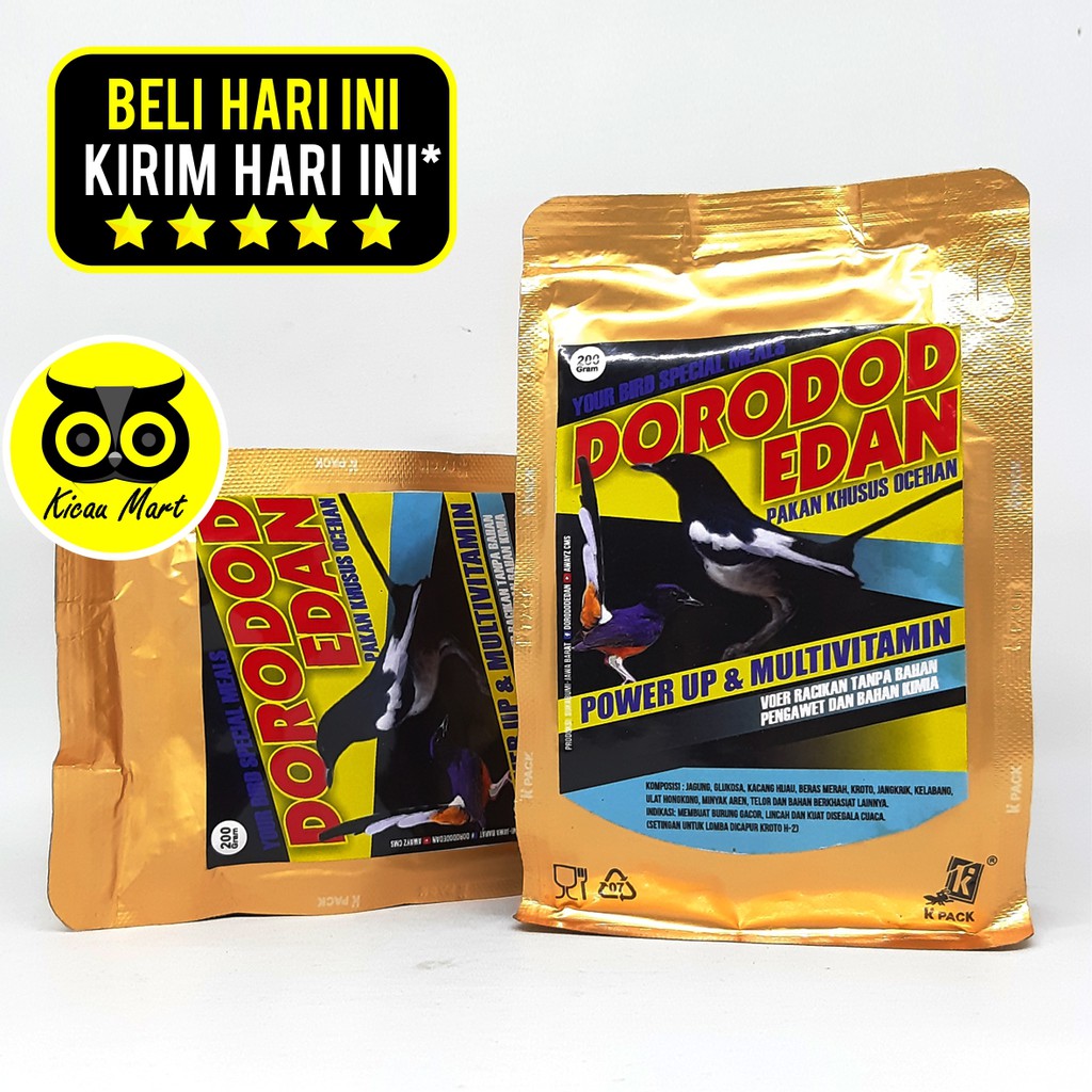 PAKAN DORODOD EDAN KHUSUS OCEHAN MAKANAN PUR VOER RACIKAN BURUNG MURAI KACER ANIS CUCAK DLL PDEKSDE