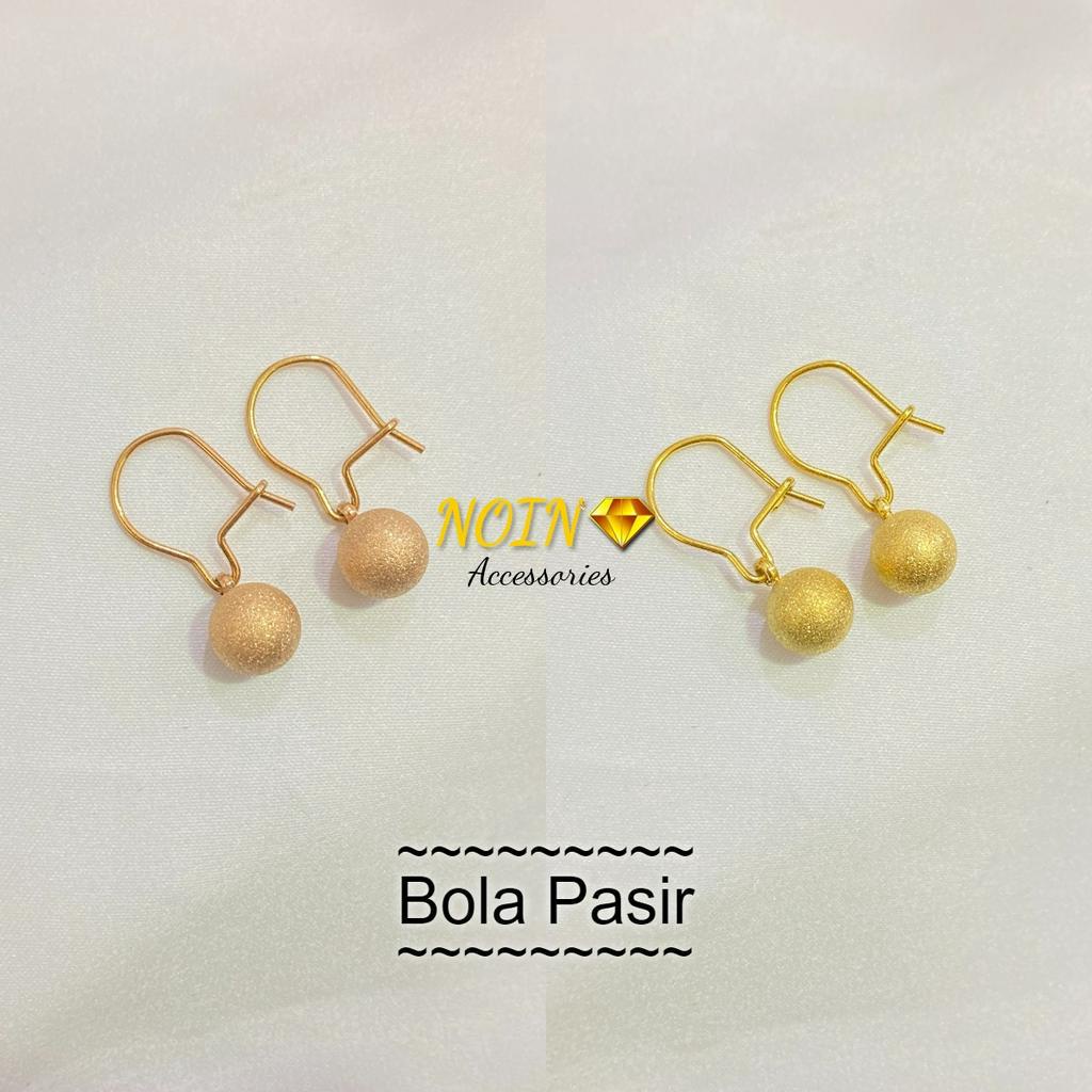 Anting Titanium Wanita Bola 8m Korean Earing Aksesoris Fashion Murah Anti Karat