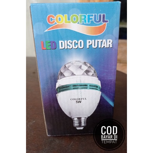 Lampu Disco Led Fitting Tumbler Mini Otomatis Warna Warni Rgb