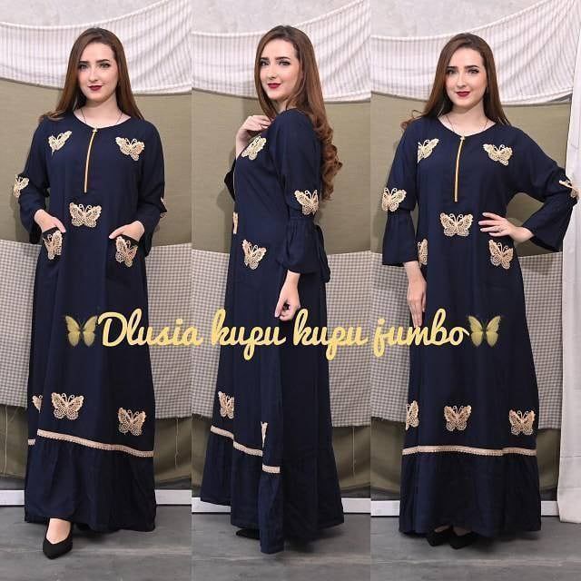 DRESS DASTER ARAB DLUSIA LENGAN PANJANG KUPU KUPU IDST-53