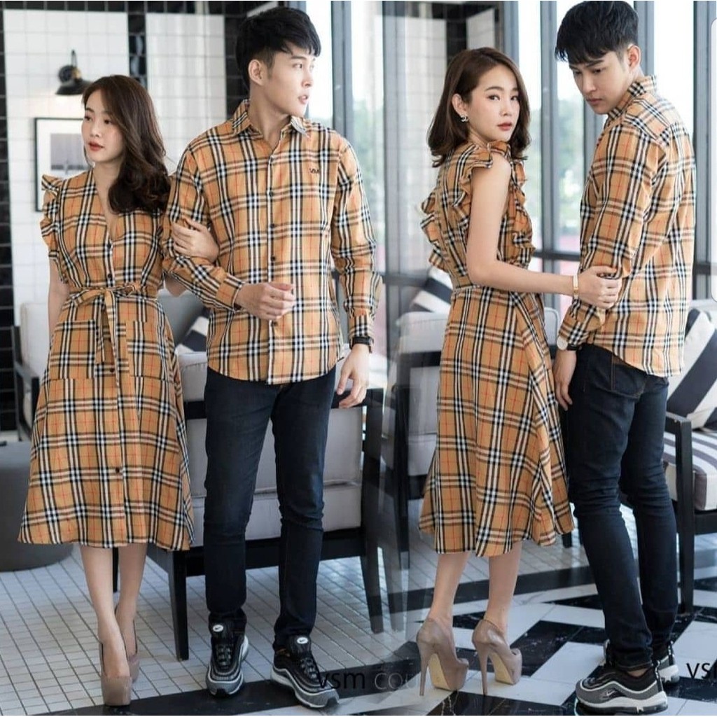 *[MCFK] Couple Square Dress Kemeja / Baju Couple Pasangan Cewek Cowok / Kemeja Couple