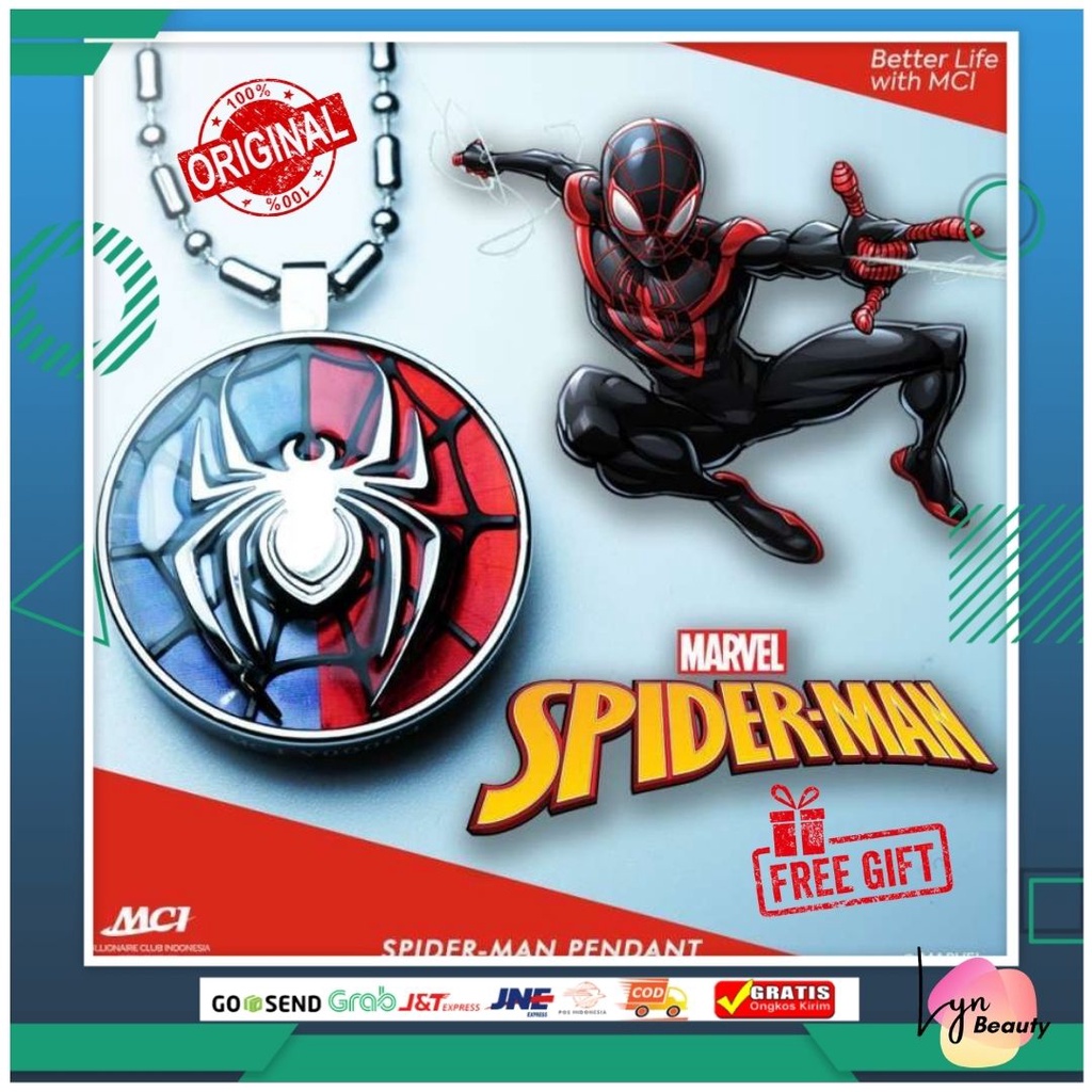 Kalung Kesehatan MCI Spiderman Original|Kalung Pendant Spiderman MCI