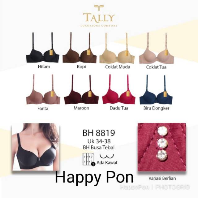 Bra BH busa tebal polos merk tally 8819 | push up bra