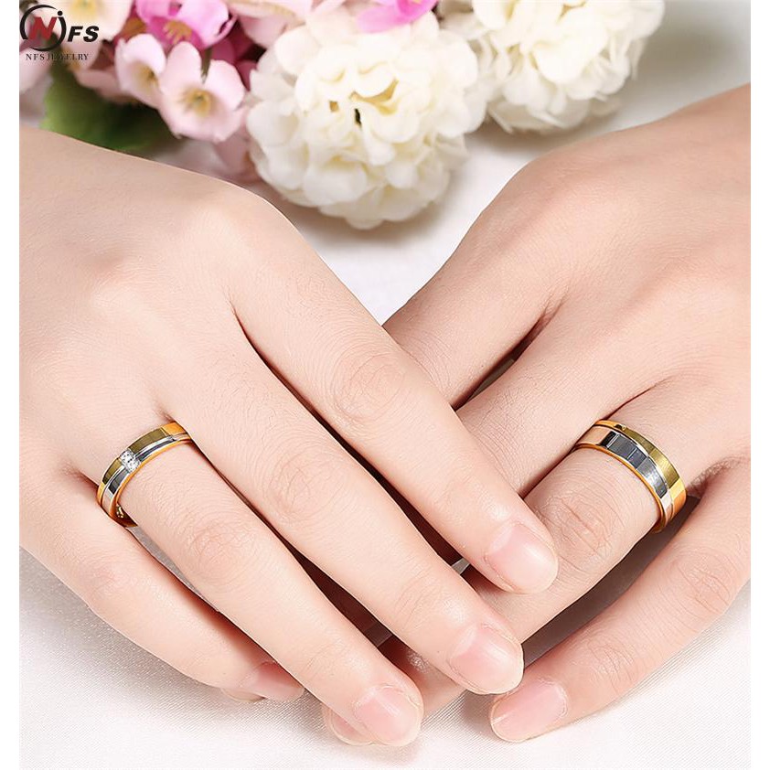 Cincin Couple / Tunangan / Nikah / Pasangan / Titanium C042