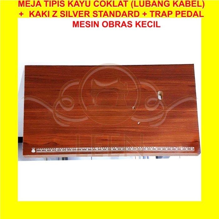 Meja Tipis &amp; Kaki Z Silver Trap Pedal SET Mesin Jahit Obras Kecil LEEN