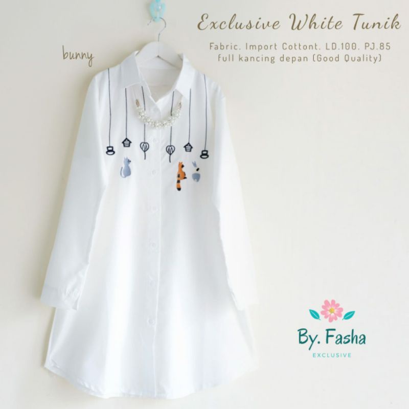 Tunik exclusive white tunik by fasha