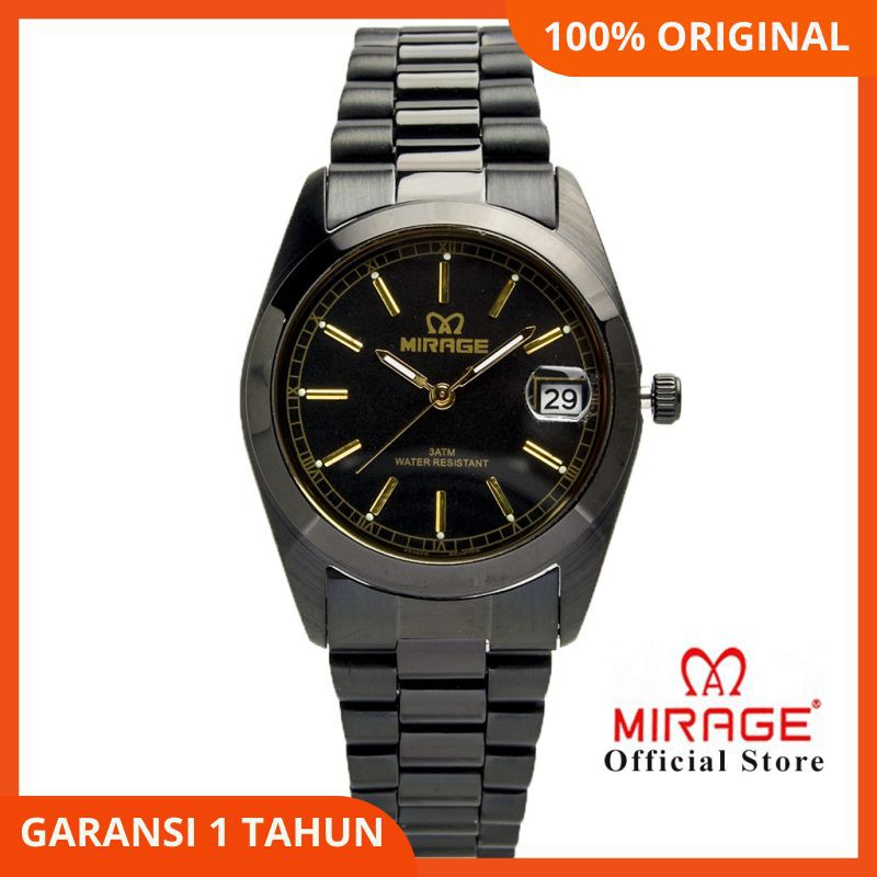 TERLARIS Premium Jam Tangan Mirage Stainless Steel Series TS195M Full Hitam