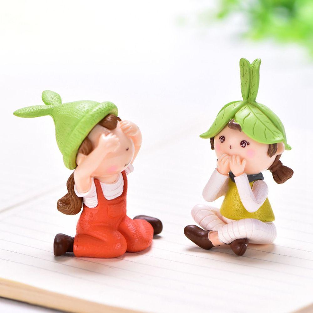 [Elegan] Patung Miniatur Lucu Gnome Gadis Dekorasi Rumah Hadiah Tanaman Sukulen Pot Figure Lanskap Mikro