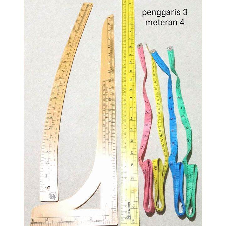 

penggaris pola jahit / paket is 3 penggaris dan 4 meteran warna / Alat jahit / kebutuhan menjahit / suku cadang mesin jahit / peralatan mesin jahit / aksesoris jahit / menjahit / perlengkapan jahit lengkap