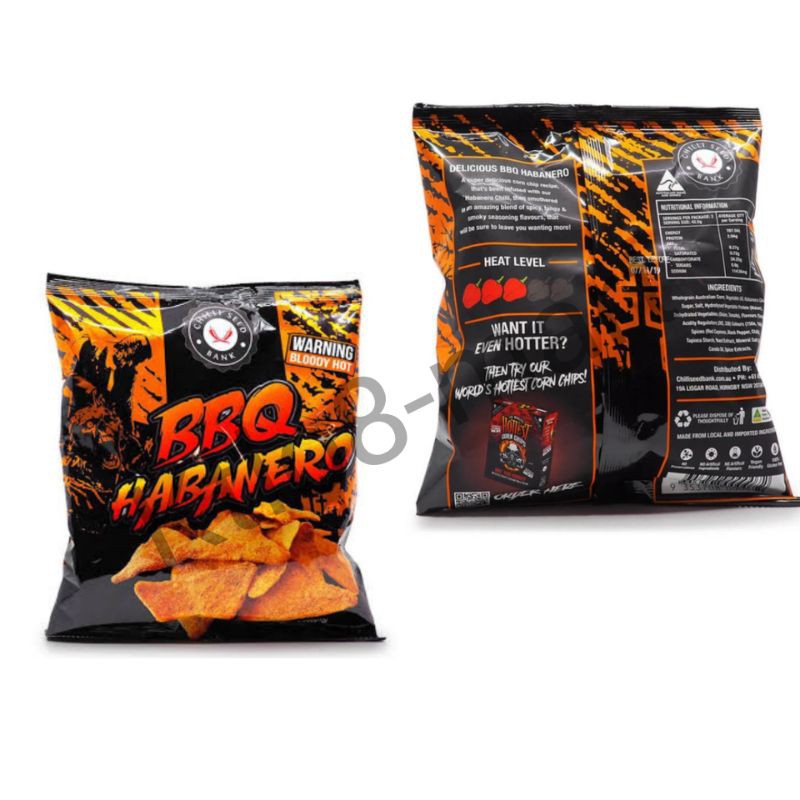 

CHILLI SEED BANK BBQ HABANERO CORN CHIPS 80gr/Snack Import