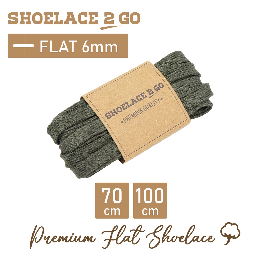 SHOELACE 2 GO PREMIUM TALI SEPATU GEPENG PIPIH FLAT K1 - GREEN