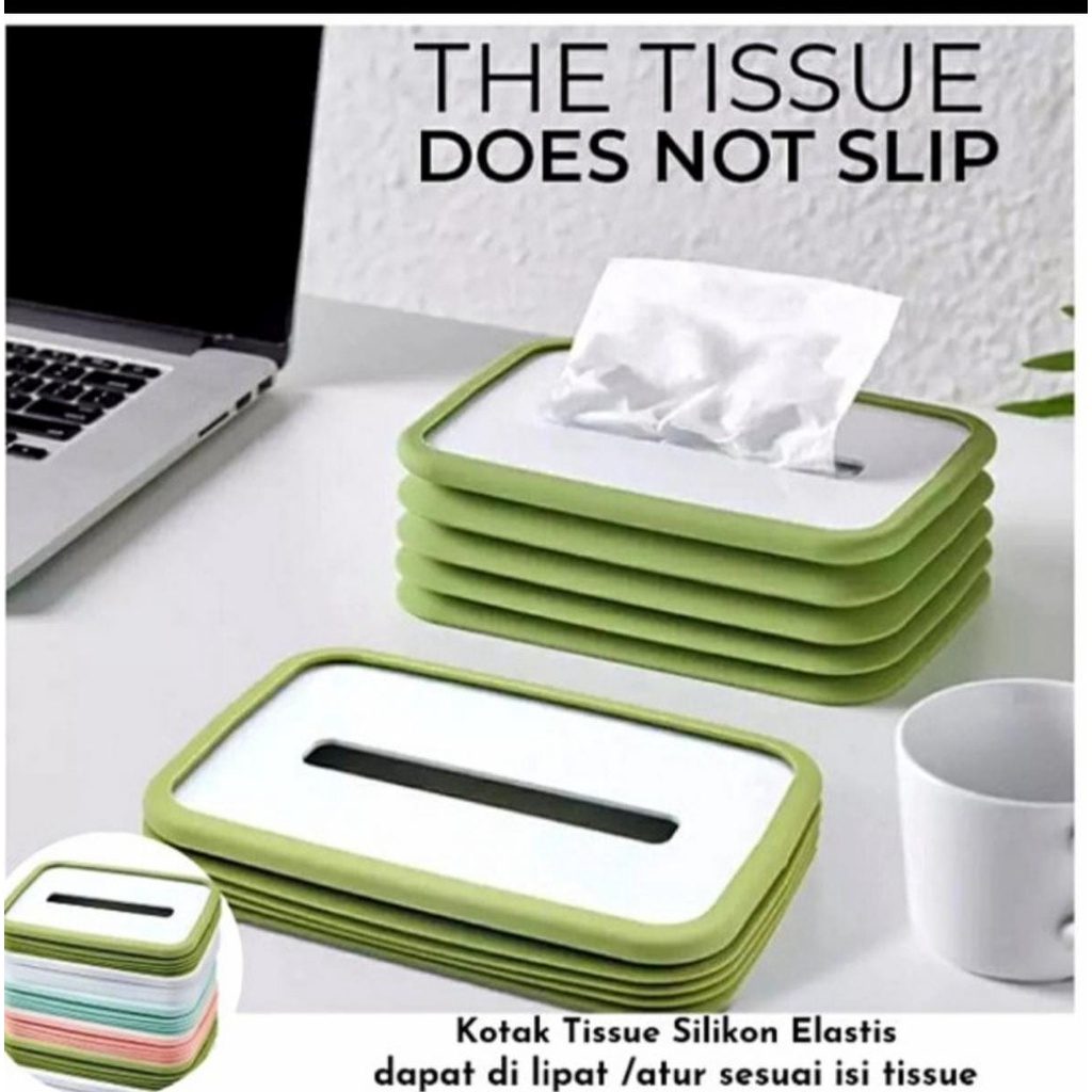 Tempat Tissue lipat kotak Tissue silicone Fleksibel tissue box