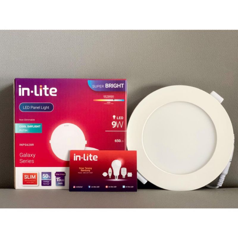 Jual LAMPU PLAFON / PANEL LIGHT LED INLITE 9 WATT 9W BULAT - INPS628R ...