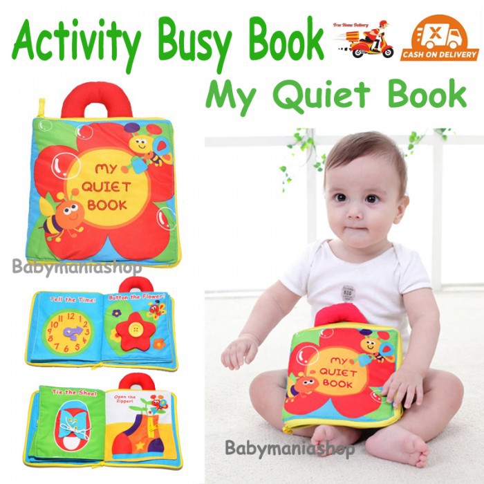 Buku Kain Edukasi Sensory Soft Book Activity Busy Cloth Book Buku Bayi Anak Softbook Lullaby