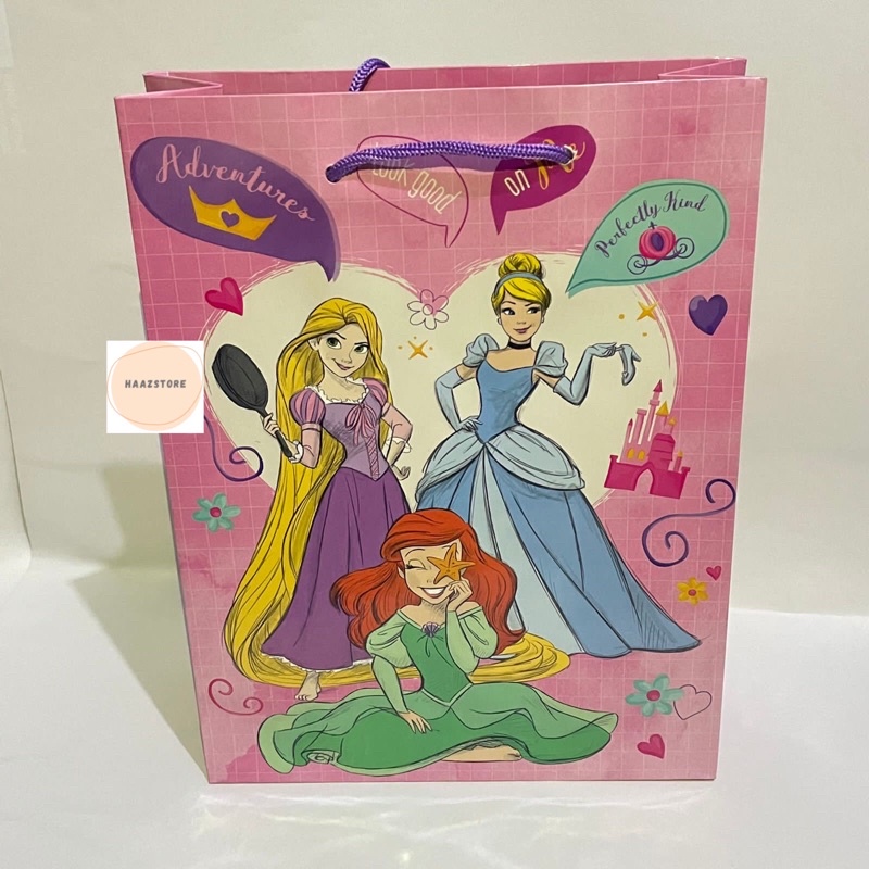 PAPER BAG PAPERBAG MOTIF TAS KERTAS PERNIKAHAN KADO ULANG TAHUN ANAK DEWASA-Princess