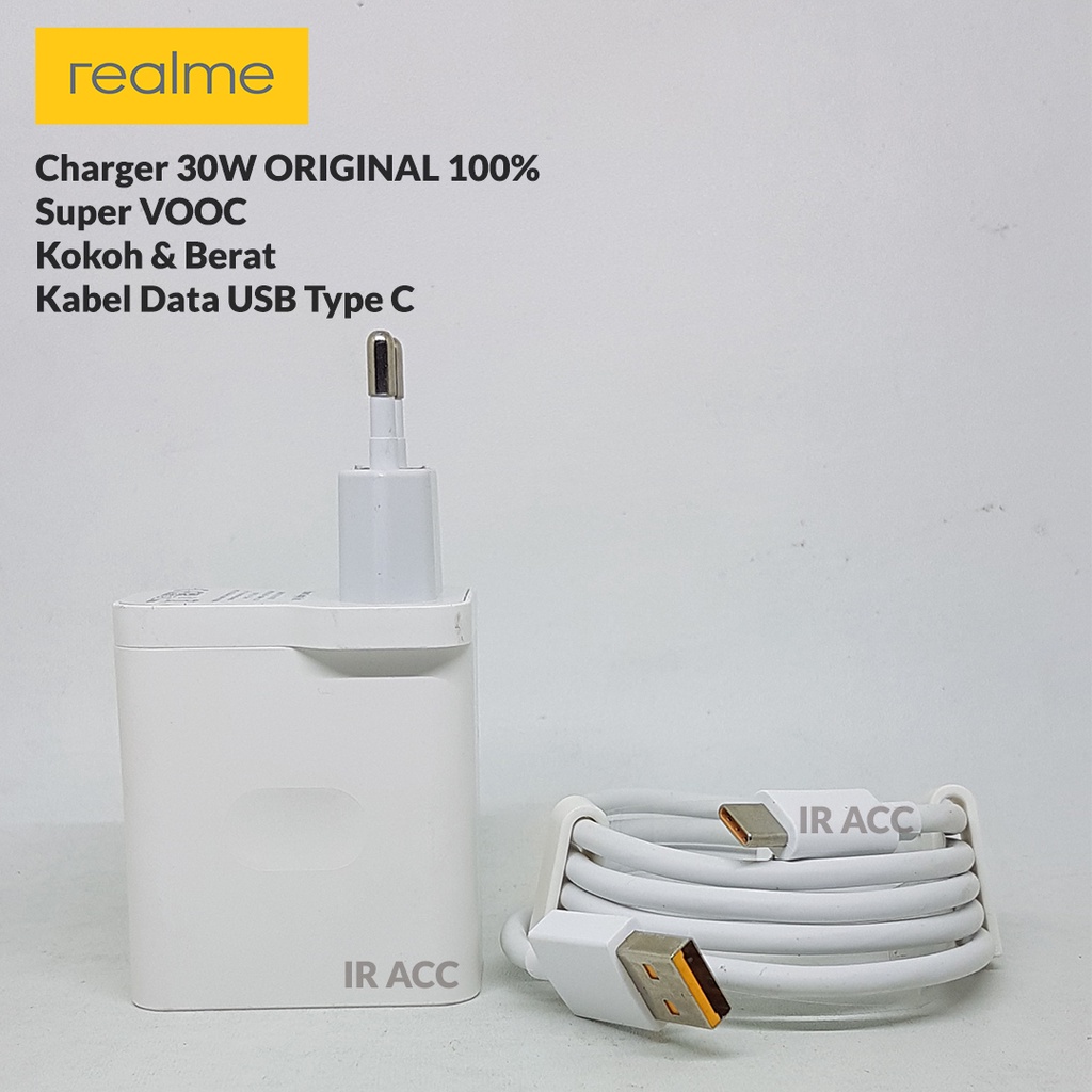 Charger Realme 30W Super VOOC USB Type C Realme X C11 C15 C21