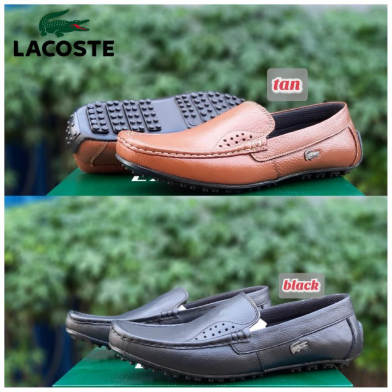 Sepatu kerja pria Lacoste bahan kulit
