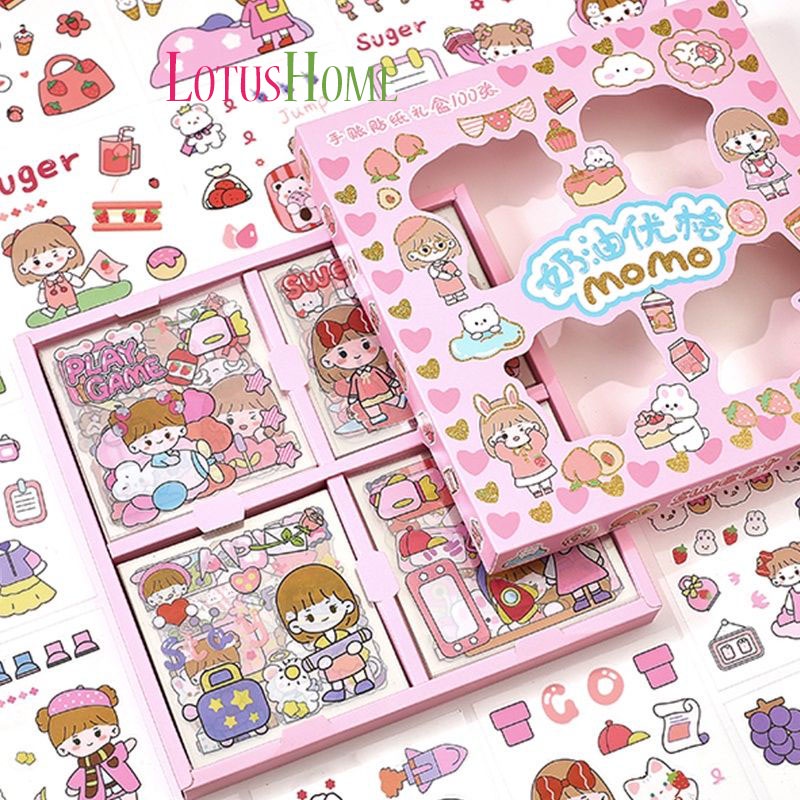 {1lmbr} Sticker stiker Deco Aesthetic Tumbler / Binder / Case HP / Diary / BUJO / Scrapbook Momo Girl