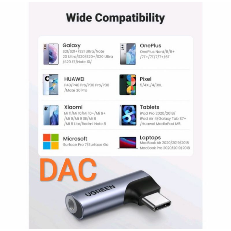 Ugreen Type C to Aux 3.5 mm - Ugreen Adapter Usb C to Audio Original
