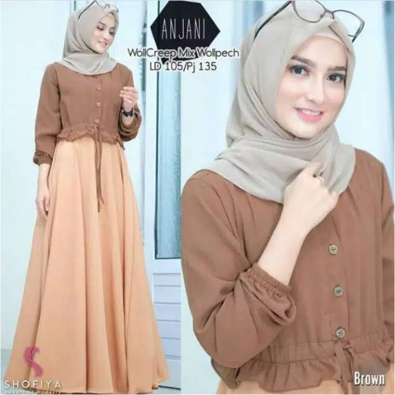 Anjani Maxy Dress | Grosir Gamis termurah ( COD )