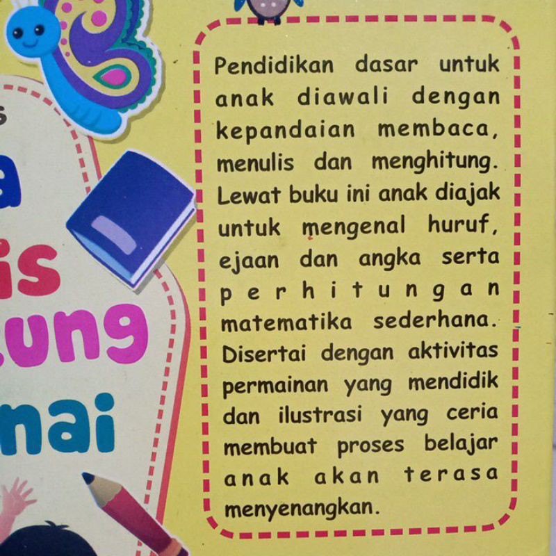 Buku Aktivitas Membaca Menulis Menghitung Mewarnai