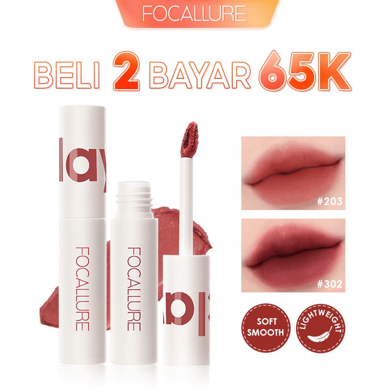 【BPOM】FOCALLURE Lipstik Cream Velvet-Mist Matte Lip Clay #JasmineMeetsRose Kosmetik Bibir