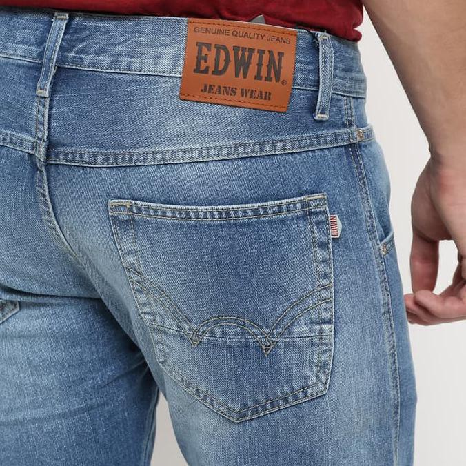 New Product Edwin Celana Jeans 508-69-18 Regular Fit Pria Panjang Biru Muda Jeans - Biru, 28 Free