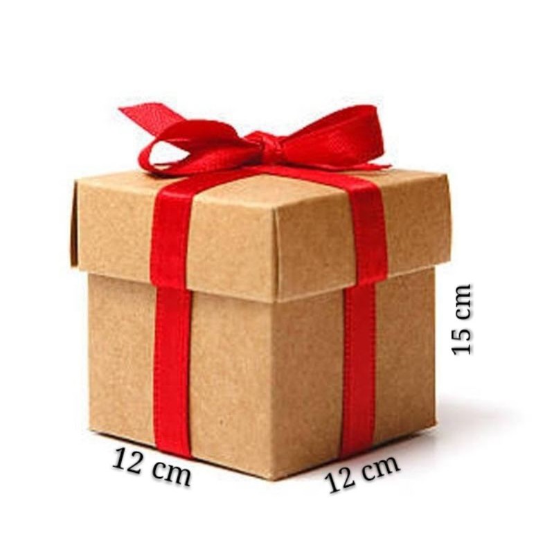 

GIFT BOX HARD BOX . box hadiah elegan 12 X 12 X 15 cm.brown & white